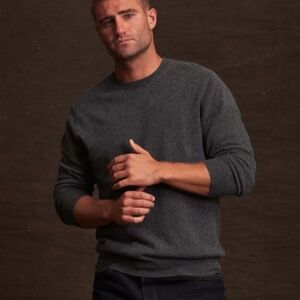 Faherty Charcoal Cashmere Blend Crewneck Sweater Men's Large